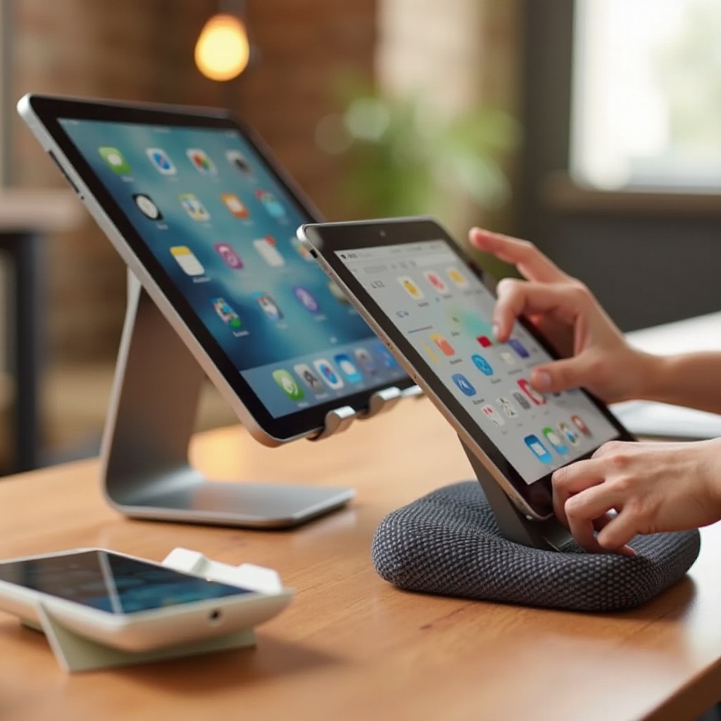 Vorrichtung, um das Halten eines Tablets in der Hand zu unterstützen