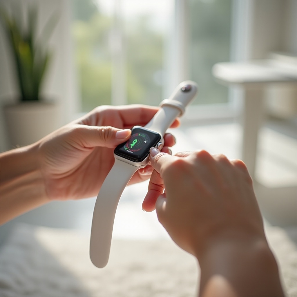 como limpar uma pulseira de smartwatch branca