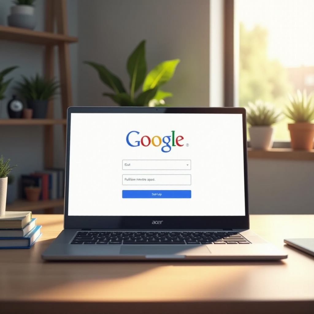 registrar um novo laptop Acer Chromebook