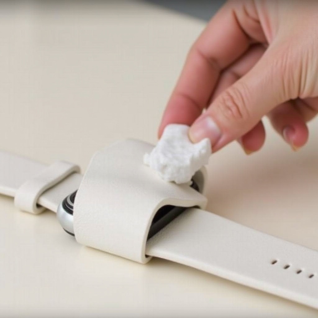 wie man ein weißes Smartwatch-Armband reinigt