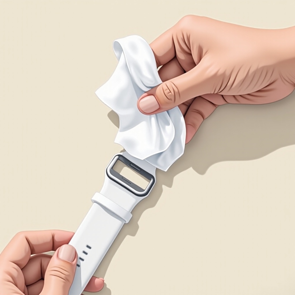 como limpar uma pulseira de smartwatch branca